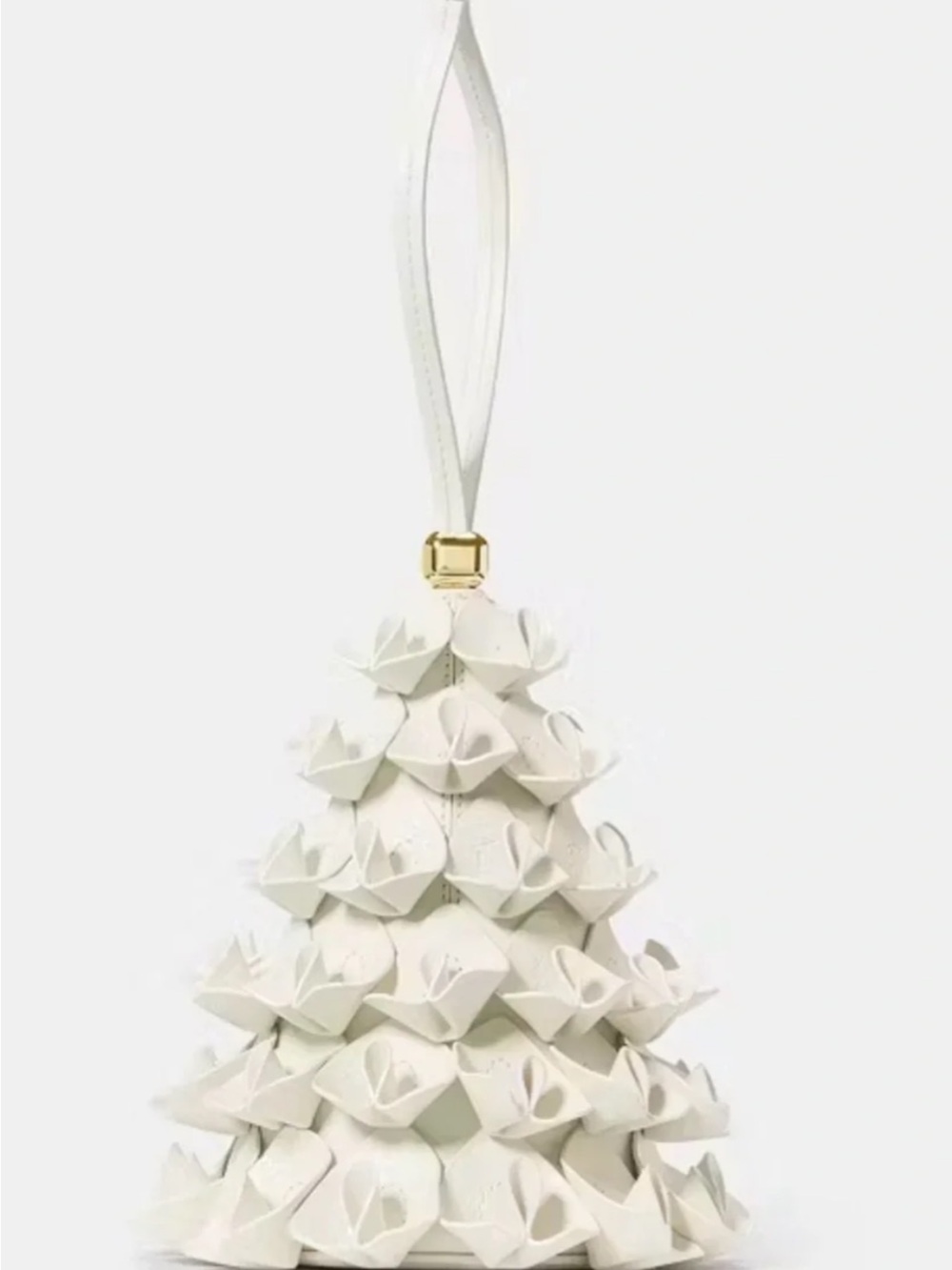 Kate Spade White Christmas tree Wristlet Charm with Gold Accent